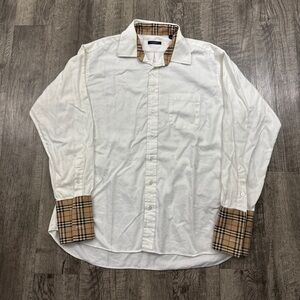 Burberry Nova Check French Cuffs Button Shirt Cuff Links Made in USA